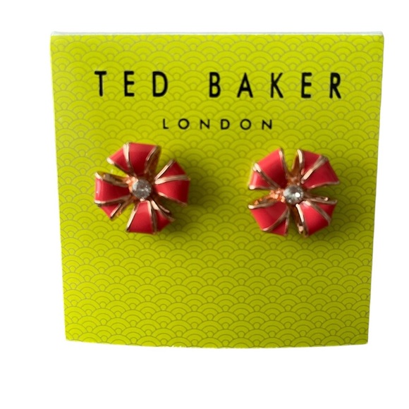 BNWT Ted Baker London “Rosetta Coral Enamel Earrings” - Picture 4 of 5